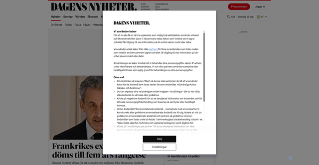Security scan screenshot of https://dn.se/