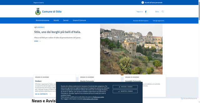 Security scan screenshot of https://www.comune.stilo.rc.it/