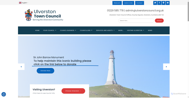 Security scan screenshot of https://ulverstoncouncil.org.uk/