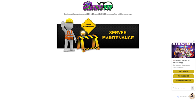 Security scan screenshot of https://gasinginibukanindex.lol/desktop/game/livecasino/miki