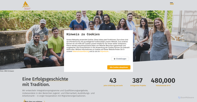 Security scan screenshot of https://www.obs-ev.de/