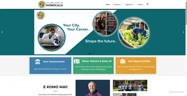 Security scan screenshot of https://www.honolulu.gov/