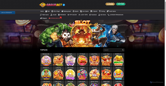 Security scan screenshot of https://cagurbetkyu.icu/desktop/game/slot/fatpanda