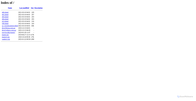 Security scan screenshot of http://develop.whmcs.com.ua/