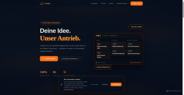 Security scan screenshot of http://leothaz.de/