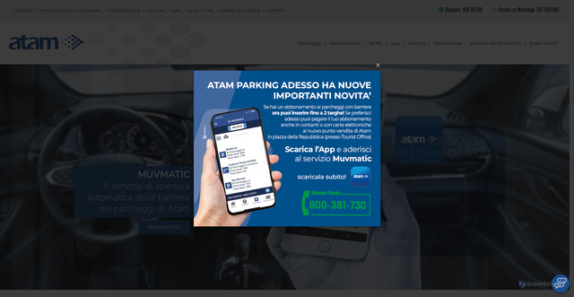 Security scan screenshot of https://www.atamarezzo.it/it/index.php