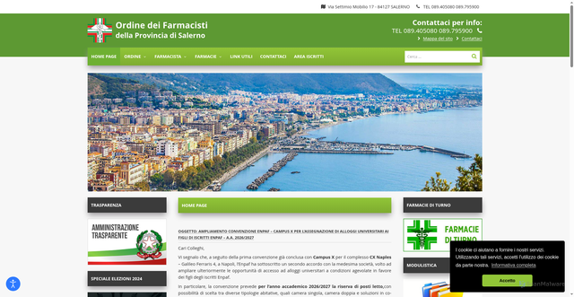 Security scan screenshot of https://www.ordinefarmacistisalerno.it