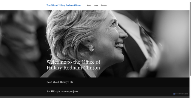 Security scan screenshot of https://www.hillaryclinton.com/