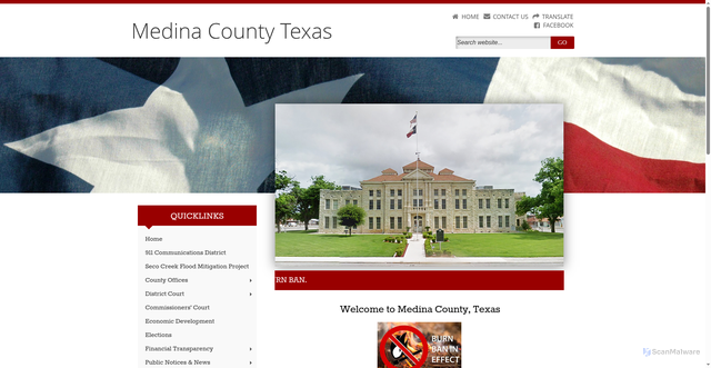 Security scan screenshot of https://www.medinatx.gov/