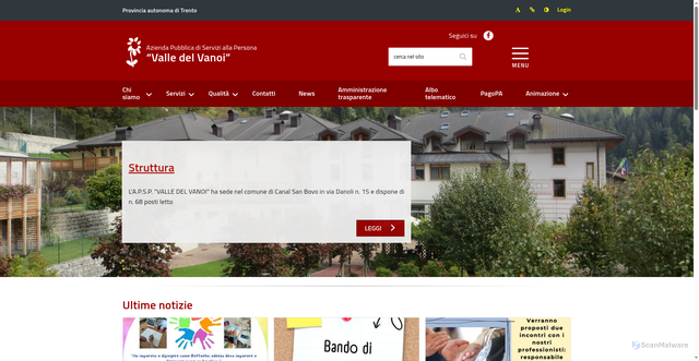 Security scan screenshot of https://www.apspvalledelvanoi.it/