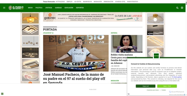 Security scan screenshot of https://elpueblodeceuta.es