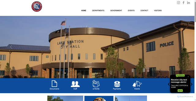 Security scan screenshot of https://www.lakestation-in.gov/