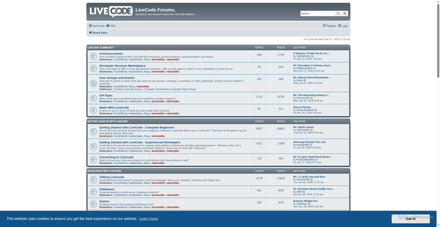 Security scan screenshot of https://forums.livecode.com