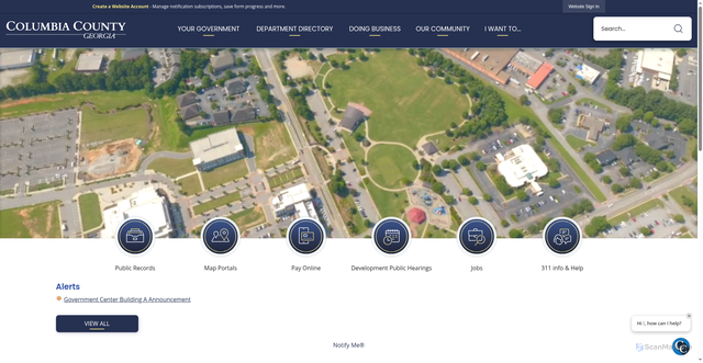 Security scan screenshot of https://columbiacountyga.gov/