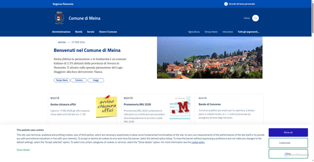 Security scan screenshot of https://www.comune.meina.no.it