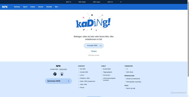 Security scan screenshot of https://pub-apps.nrk.no