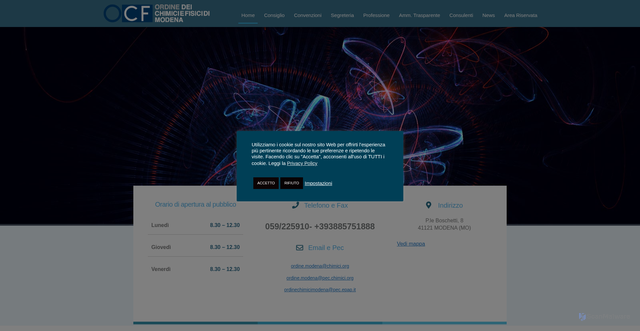 Security scan screenshot of https://www.chimicifisicimodena.it