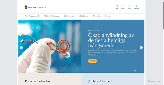 Security scan screenshot of https://www.aklagare.se