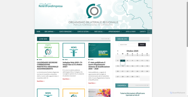 Security scan screenshot of https://www.obrcampania.it/