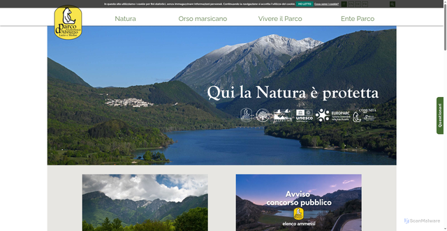 Security scan screenshot of https://www.parcoabruzzo.it