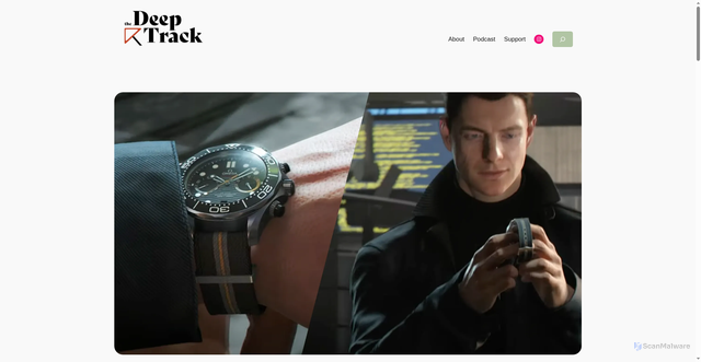 Security scan screenshot of https://thedeeptrack.com/omega-watches-feature-in-new-bond-video-game-first-light/