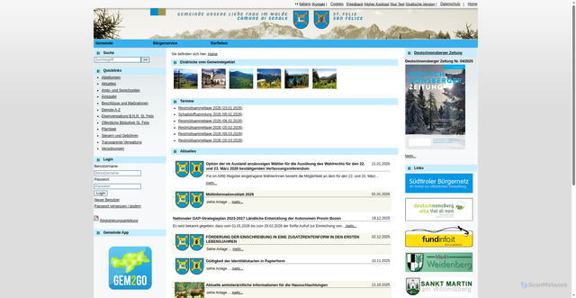 Security scan screenshot of https://www.ulfraufelix.eu/system/web/default.aspx