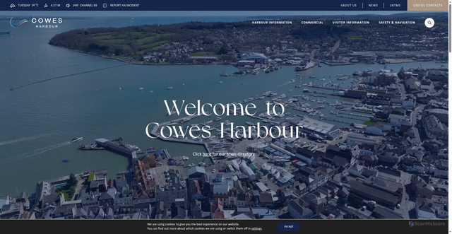 Security scan screenshot of https://www.cowes.co.uk/