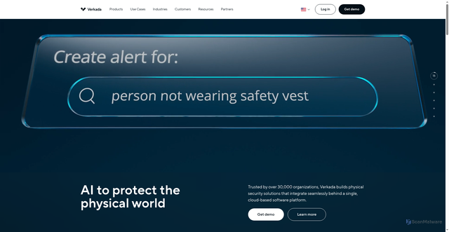 Security scan screenshot of https://pages.verkada.com