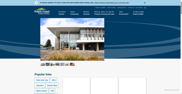 Security scan screenshot of https://www.kapiticoast.govt.nz/