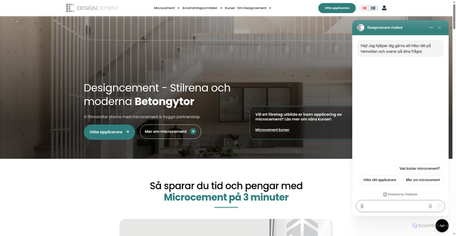 Security scan screenshot of https://designcement.se