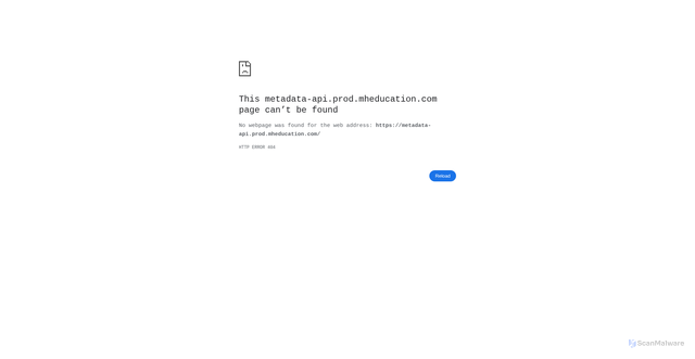 Security scan screenshot of https://metadata-api.prod.mheducation.com