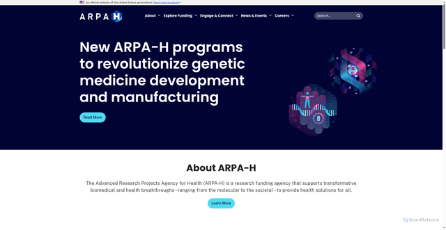 Security scan screenshot of https://arpa-h.gov/