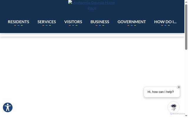Security scan screenshot of https://www.alpharetta.ga.us/