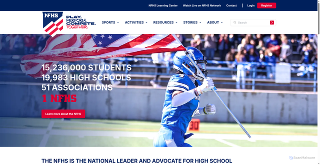 Security scan screenshot of https://www.nfhs.org