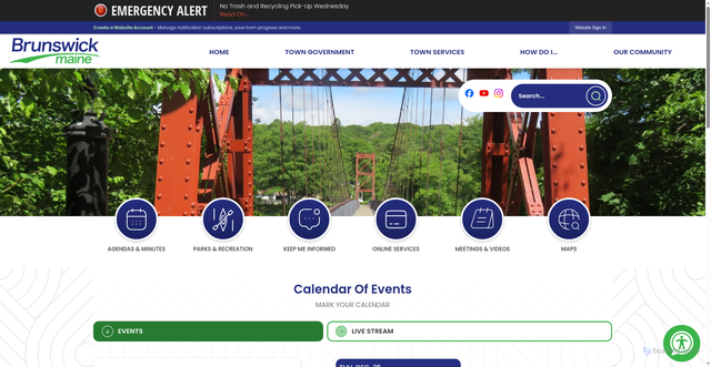 Security scan screenshot of https://brunswickme.gov/