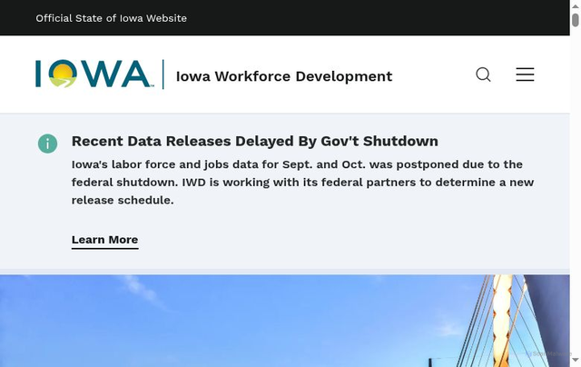 Security scan screenshot of https://workforce.iowa.gov/labor-market-information