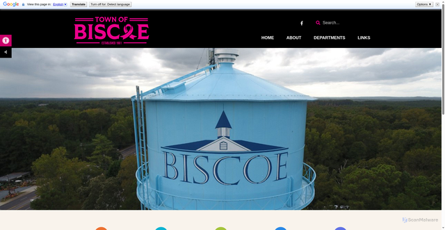 Security scan screenshot of https://townofbiscoe.gov/