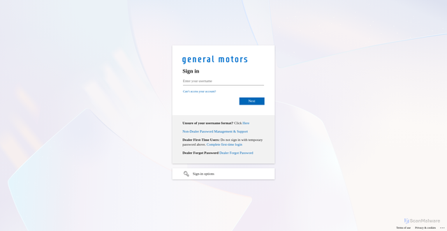 Security scan screenshot of https://gims.cpi.gm.com