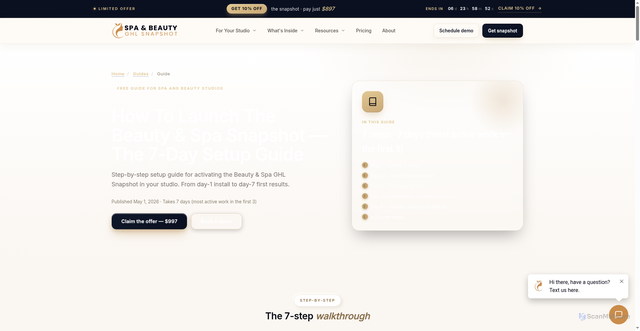 Security scan screenshot of https://beauty-spa-ghl-snapshot.pages.dev/guides/how-to-launch-beauty-spa-snapshot