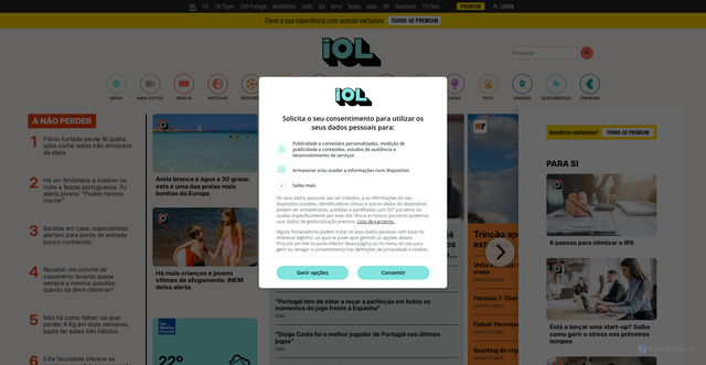 Security scan screenshot of https://www.iol.pt