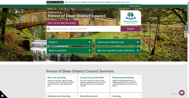 Security scan screenshot of https://www.fdean.gov.uk/