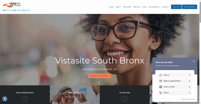 Security scan screenshot of https://www.vistasitebronx.com/
