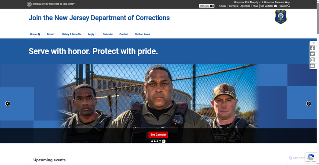 Security scan screenshot of https://www.nj.gov/corrections/joindoc/