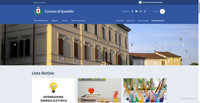 Security scan screenshot of https://www.comune.quistello.mn.it