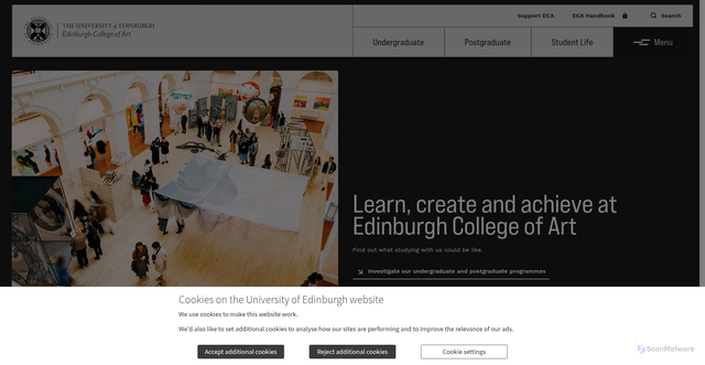 Security scan screenshot of http://www.eca.ac.uk