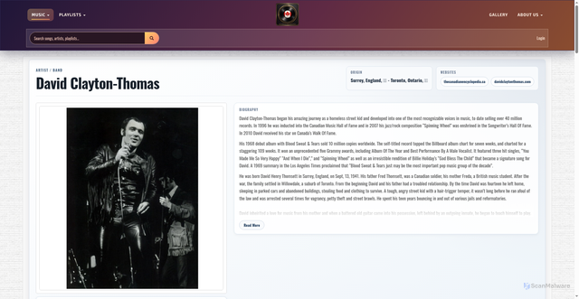 Security scan screenshot of https://www.citizenfreak.com/artists/93111-david-clayton-thomas