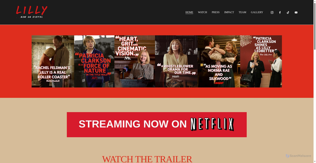 Security scan screenshot of https://www.lillymovie.com/