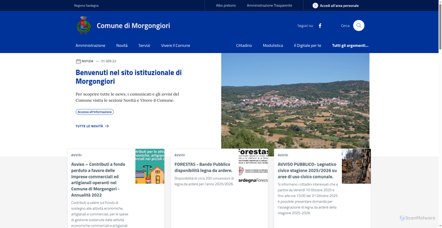 Security scan screenshot of https://www.comune.morgongiori.or.it/