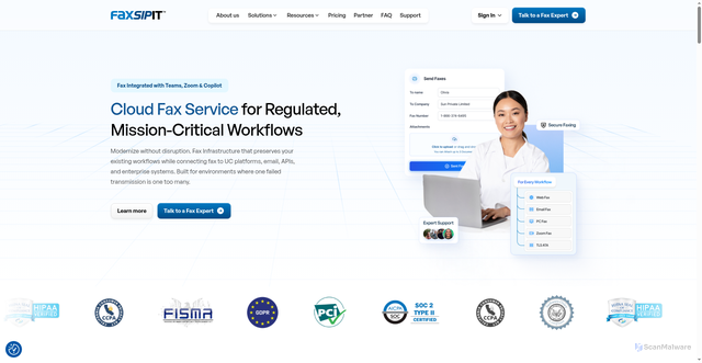 Security scan screenshot of https://faxsipit.com