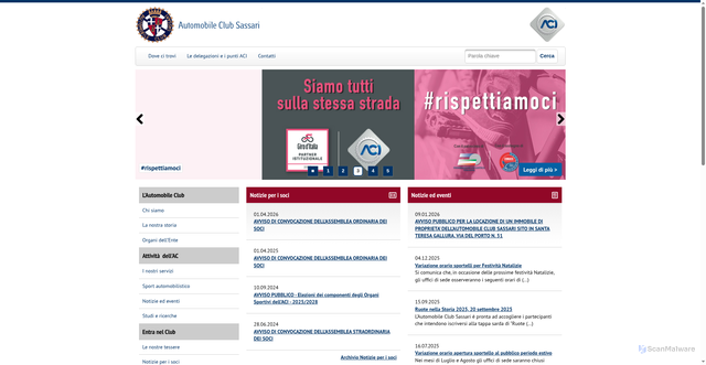 Security scan screenshot of https://www.sassari.aci.it